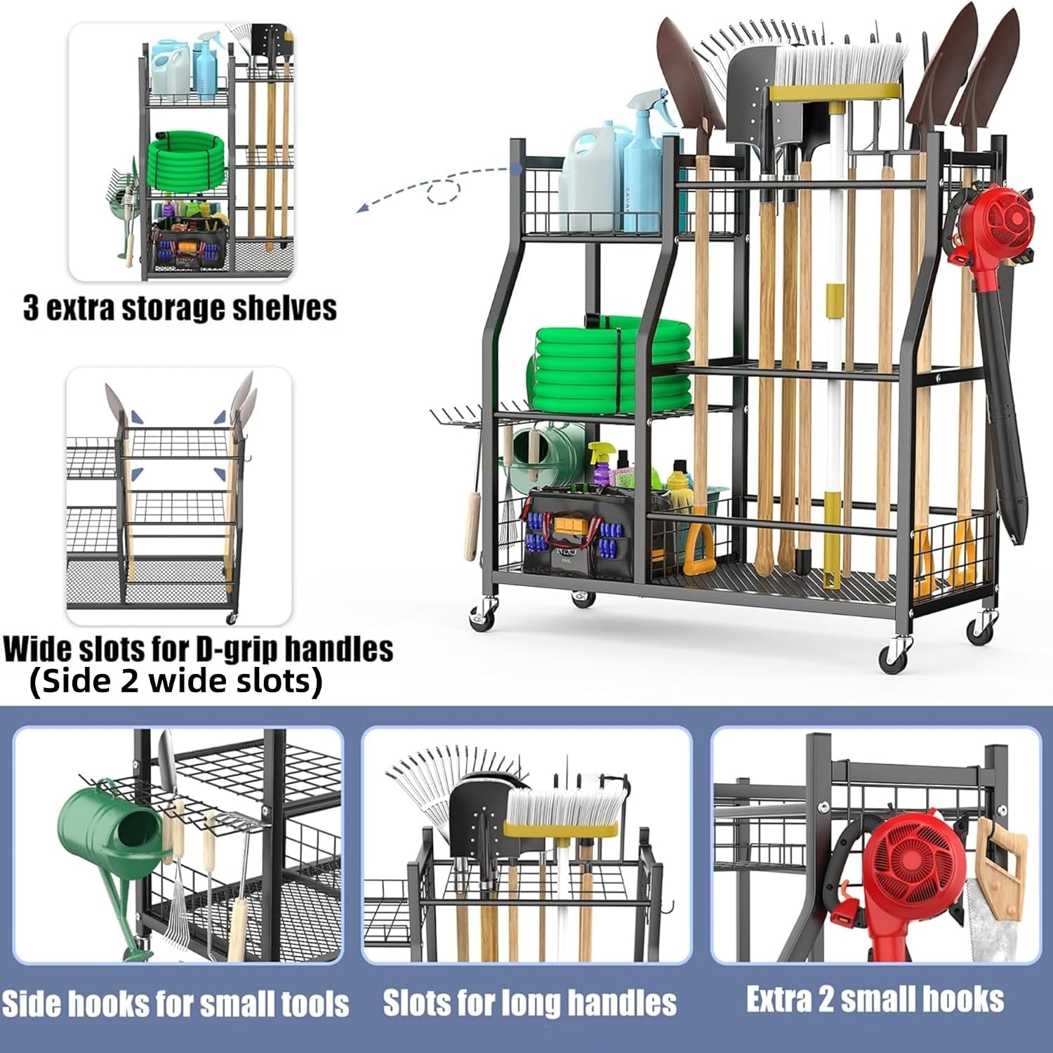 Garden Tool Organizer Rack Wit - Heavy Equipment Yard review and price