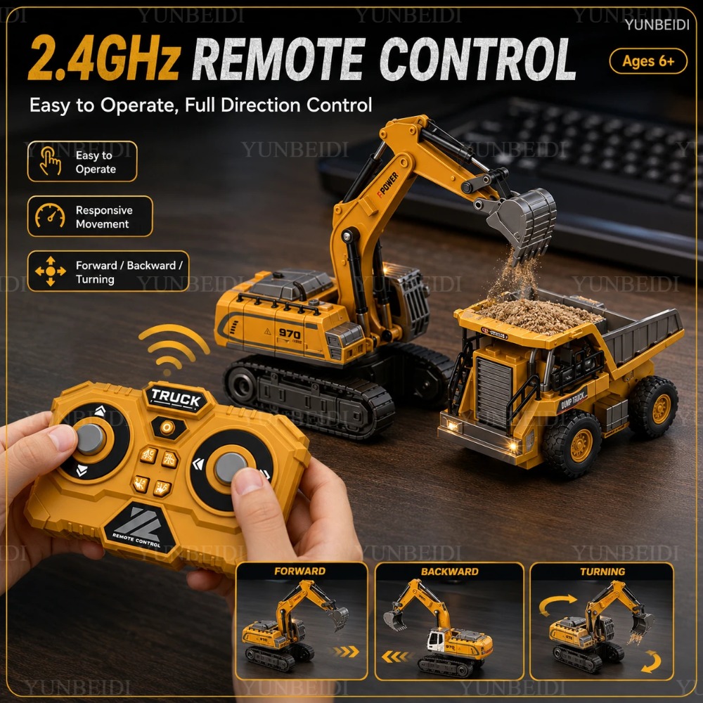 Remote Control Mini Alloy Car  - Heavy Equipment Crane review and price